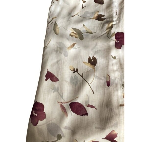 Vintage Coldwater Creek Woman's Sz 8 Cream Floral A Line Chiffon Tiered Dress - Picture 7 of 8